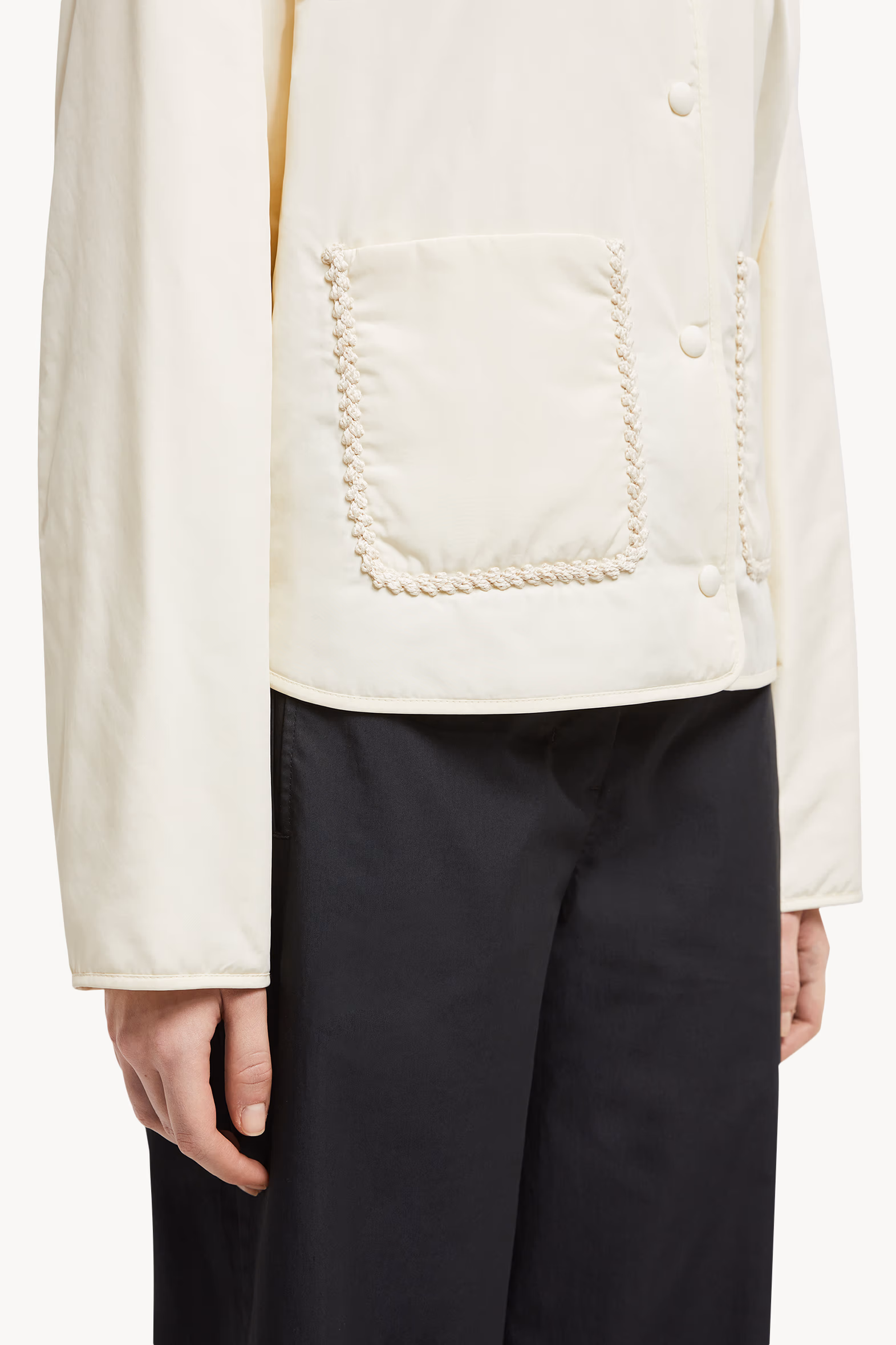 Nevers Short Padded Jacket Women White Moncler 6